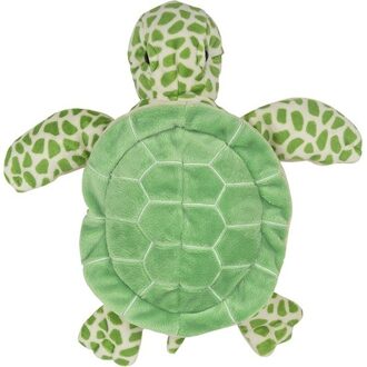 Zeedieren handpoppen knuffels schildpad groen 24 cm