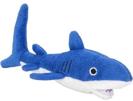 Zeedieren knuffels haai blauw 13 cm