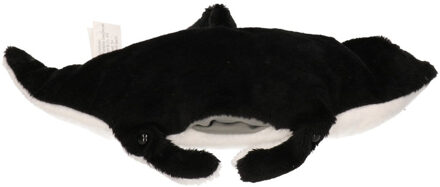 Zeedieren knuffels mantarog zwart/wit 26 cm