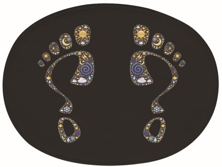 Zeegle Ovale Deur Matten Outdoor Tapijten Badkamer Tapijten Absorberende Douche Voet Mat Voetafdrukken Kinderkamer Tapijt Slaapkamer Matten zwart / 40x53cm