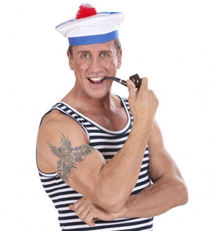 Zeemans pijp - 15 cm - matroos - rookpijp - kunststof - verkleedaccessoire