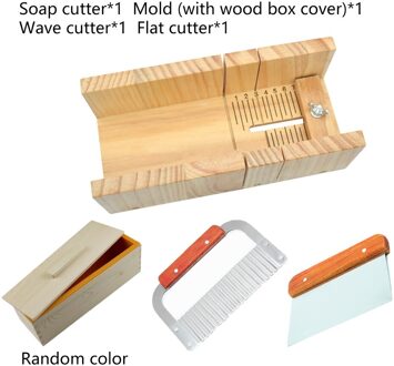 Zeep Cutter Silicone Houten Zeep Mal Rechthoekige Handgemaakte Zeep Tool Set Met Cover Zeep Snijden Doos Roestvrij Stee Cutter Tool reeks B