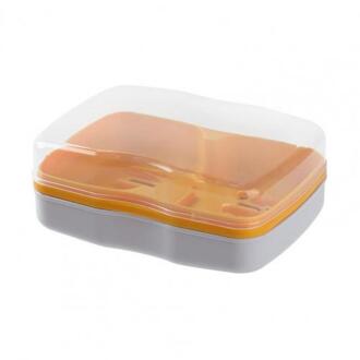 Zeep Houder Met Deksel Dubbele Laag Pp Home Drainage Zeepkist Voor Badkamer Organisatie Badkamer Opslag Thuis Opslag grijs