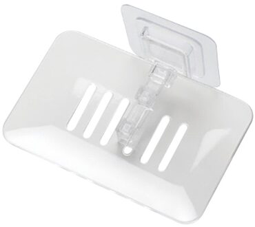 Zeep Rack Geen Boren Wall Mounted Dubbele Laag Zeep Houder Zeep Spons Zeepbakje Badkamer Accessoires Zeepbakjes Zelfklevende wit