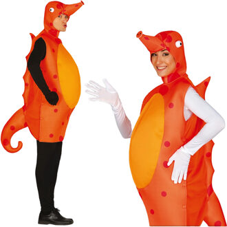 Zeepaardje carnaval kostuum voor volwassenen - verkleedpak - dierenpak - oranje