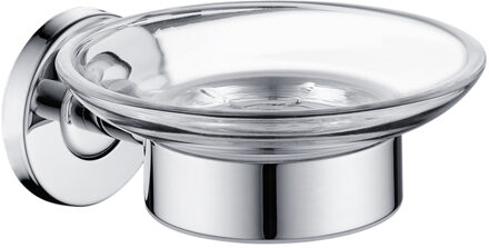 Zeepbakje Houder Met Glas Schotel Wandmontage Zeephouder Rvs Badkamer Hardware Minimalistische stijl 1stk