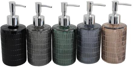 Zeepdispenser glas 330ml Ø7,3xH18cm verschillende