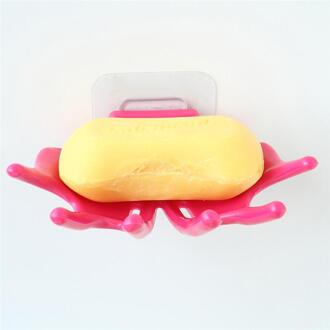 Zeepkist Hand Vormige Met Afvoer Draagbare Lichtgewicht Zeep Container Case Zeepbakje Houder Voor Badkamer Keuken Rood