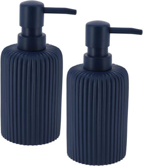Zeeppompje 101 series - 2x - blauw - geribbeld - PS - D7 x H17 cm - 230 ml - badkamer