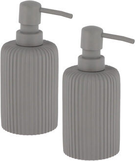 Zeeppompje 101 series - 2x - grijs - geribbeld - PS - D7 x H17 cm - 230 ml - badkamer