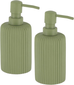 Zeeppompje 101 series - 2x - groen - geribbeld - PS - D7 x H17 cm - 230 ml - badkamer