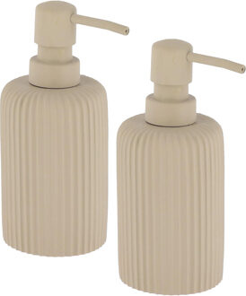 Zeeppompje 101 series - 2x - taupe - geribbeld - PS - D7 x H17 cm - 230 ml - badkamer