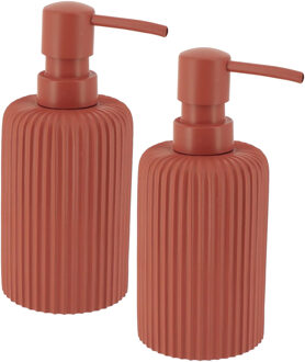 Zeeppompje 101 series - 2x - terracotta - geribbeld - PS - D7 x H17 cm - 230 ml - badkamer