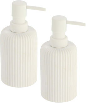 Zeeppompje 101 series - 2x - wit - geribbeld - PS - D7 x H17 cm - 230 ml - badkamer
