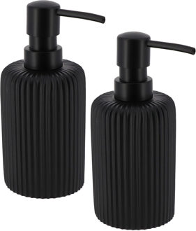 Zeeppompje 101 series - 2x - zwart - geribbeld - PS - D7 x H17 cm - 230 ml - badkamer