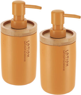 Zeeppompje 102 series - 2x - mosterdgeel/bamboe - PS - 7,5 x 17 cm - 280 ml