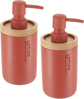 Zeeppompje 102 series - 2x - terracotta/bamboe - PS - 7,5 x 17 cm - 280 ml