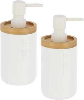 Zeeppompje 102 series - 2x - wit / bamboe - PS - D7,5 x H17 cm - 280 ml