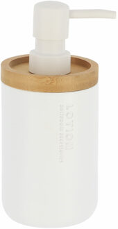 Zeeppompje 102 series - wit / bamboe - PS - D7,5 x H17 cm - 280 ml