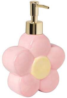 Zeeppompje bloem - roze/geel - 18.5x12.8x5.5 cm