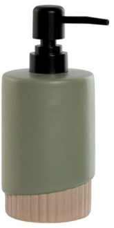 Zeeppompje/dispenser Artistic - kunststeen - donkergroen - 8 x 18 cm - 300 ml