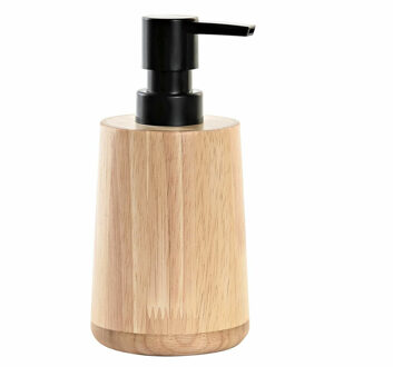 Zeeppompje/dispenser bruin bamboe hout 8 x 16 cm - Zeeppompjes