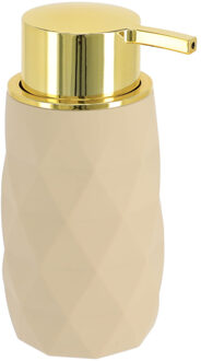 Zeeppompje/dispenser Diamond - beige - kunststof - 6 x 15 cm