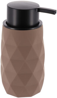 Zeeppompje/dispenser Diamond - bruin - kunststof - 6 x 15 cm