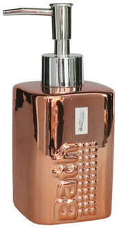 Zeeppompje/dispenser keramiek koper kleur 7 x 15 cm - Zeeppompjes Bruin