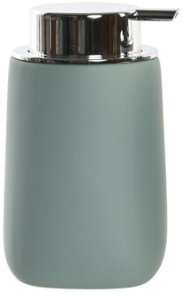 Zeeppompje/dispenser kunststeen/rvs in kleur mosgroen 14 cm - Zeeppompjes