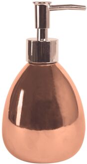 Zeeppompje/dispenser - Kymi - keramiek - koper kleur - 9 x 16 cm - 260 ml - Zeeppompjes Bruin