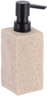 Zeeppompje/dispenser Ruby - creme - kunststeen - 18 cm - 260 ml