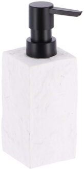 Zeeppompje/dispenser Ruby - wit - kunststeen - 18 cm - 260 ml