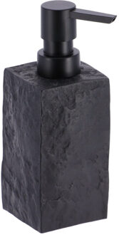 Zeeppompje/dispenser Ruby - zwart - kunststeen - 18 cm - 260 ml