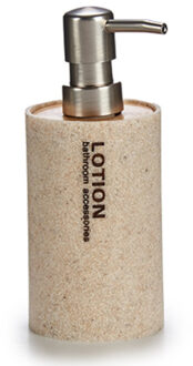 Zeeppompje/zeepdispenser beige kunststof 350 ml - Zeeppompjes