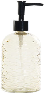 Zeeppompje/zeepdispenser geel van glas 450 ml - Zeeppompjes