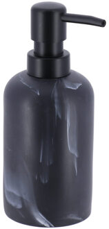 Zeeppompje/zeepdispenser - grijs - marmer look - kunststof - 300 ml