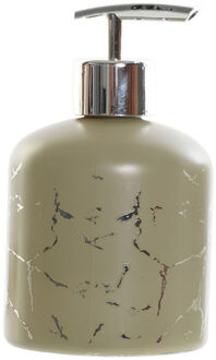Zeeppompje/zeepdispenser kaki groen van glas 350 ml - Zeeppompjes