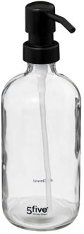 Zeeppompje/zeepdispenser van glas - transparant - 450 ml - Zeeppompjes