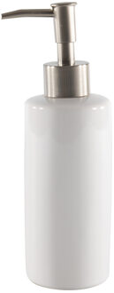 Zeeppompje/zeepdispenser wit keramiek 20 cm