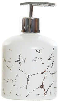 Zeeppompje/zeepdispenser wit van glas 350 ml - Zeeppompjes