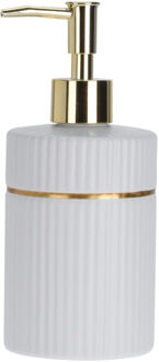 Zeeppompje/zeepdispenser wit van keramiek 300 ml - Zeeppompjes