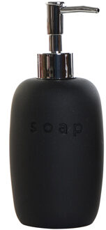 Zeeppompje/zeepdispenser Zwart Keramiek 18 Cm - Zeeppompjes
