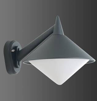 Zeewaterbestendige buitenwandlamp Liara, grafiet grafiet, wit opaal