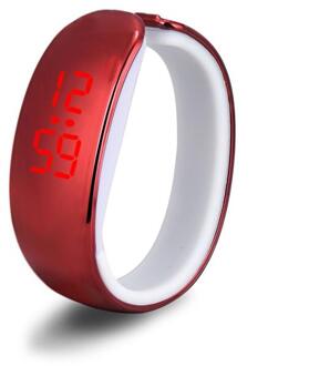 Zegarek Eenvoudige Vogue Vrouwen Elektronische Horloge Sport Led Display Plating Waterdicht Armband Digitale Pols Klok Relojes Para Mujer rood