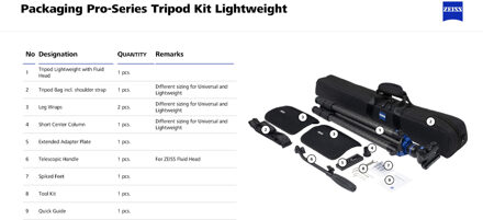 Zeiss Pro-Series Statief lichtgewicht Kit