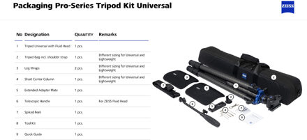 Zeiss Pro-Series Statief universeel Kit