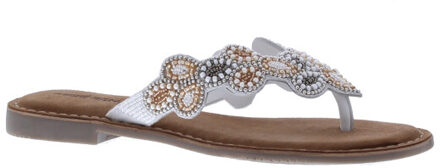 Zelda slipper kralen | maat: | kleur: | dames slippers Beige - 39