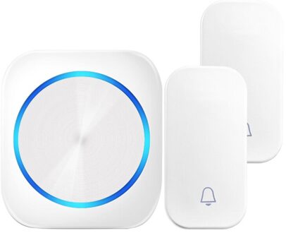 Zelf Aangedreven Waterdichte Draadloze Deurbel Deurbel Nachtlampje Geen Batterij Eu Plug Smart Home 1 2 Knop 1 2 ontvanger wit EU 21