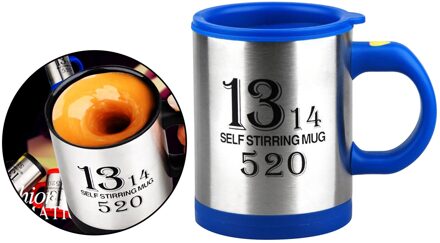 Zelf Roeren Mok Koffie Kopje Thee Auto Mixer Drinken Isoleren Roestvrij 400Ml blauw